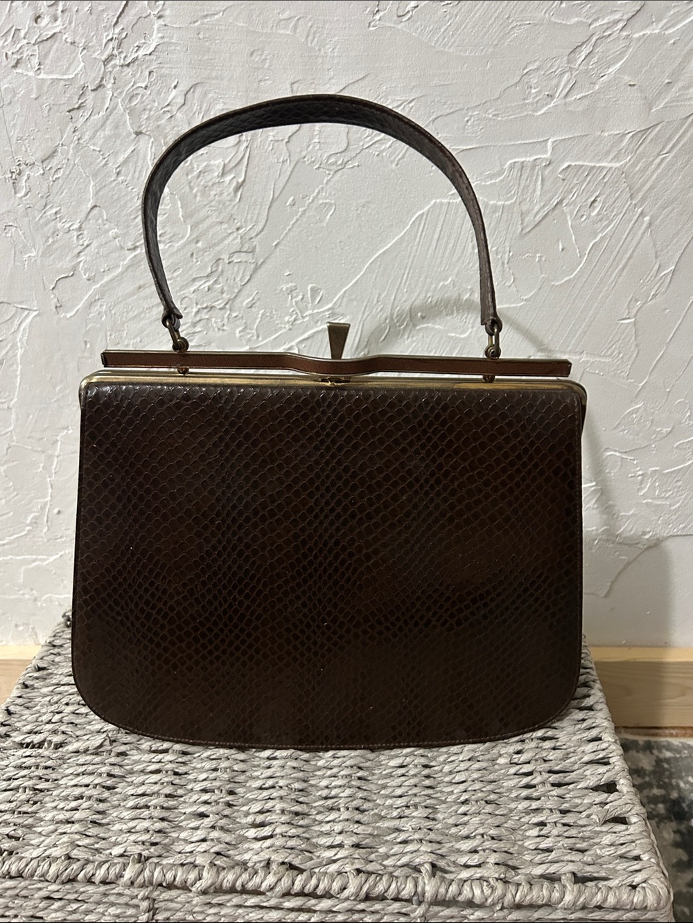 Vintage Naturalizer Faux Reptile Frame Handbag